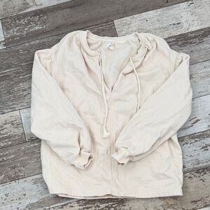 Aerie Cozy Cream Knit Pullover XXS